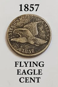 🇺🇸  1857 Flying Eagle Cent ☆ VG Very Good ☆ US Mint 1c Penny  - Picture 1 of 10