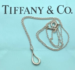 Collar colgante lágrima abierta Tiffany & Co. plata de ley/925 18"" de largo - Imagen 1 de 11