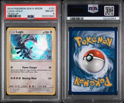 2019 Pokemon SM Team Up Lugia Holo 131/181 PSA 8 NM-MT - Image 1 of 3