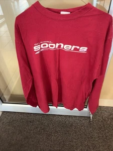 T-shirt manica lunga Oklahoma Sooners XL ottima forma rosso rovere - Foto 1 di 5