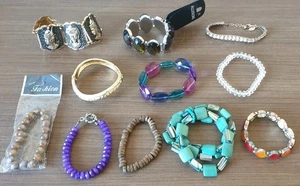 Vintage Bracelets & Bangles. 11 piece Jewellery Bundle. All Wearable. - Picture 1 of 15