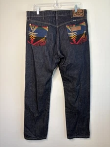 Wrangler x Pendleton Jeans Herren 36x32 blau Denim kariert Collab - Bild 1 von 7
