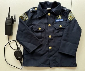 ANZIEH AMERIKA Polizei Uniform Jacke Oberteil Kinder Kleinkind 3T 4T blau Kostüm Radio - Bild 1 von 10