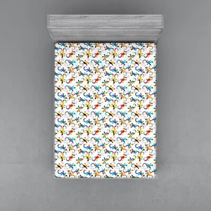 Gecko Fitted Sheet Cover with All-Round Elastic Pocket in 4 Sizes - Picture 1 of 63
