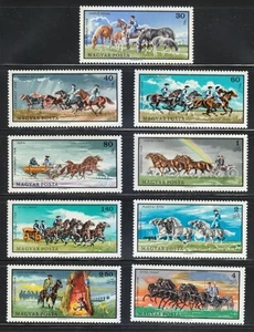 Hungary 1968 MNH Mi 2423-2431 Sc 1913-1921 Horse breeding  ** - Picture 1 of 2