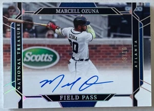 2022 National Treasures Marcell Ozuna Field Pass On Card Auto /10! Braves - Picture 1 of 1