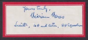 Lt. Vivian Voss, 48th and 88th RAF Squadron, British WWI aviator, signed label - Picture 1 of 1