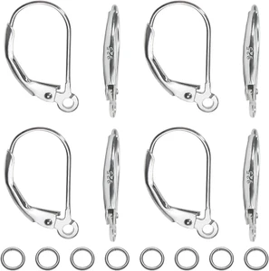 TOAOB 8Pcs French Earring Hooks 925 Sterling Silver 16X9Mm Lever Back Earwires H - Picture 1 of 12