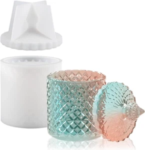 Jar Resin Molds with Lids,Large Jar Silicone Molds Storage Silicone Resin Mold w - Picture 1 of 4