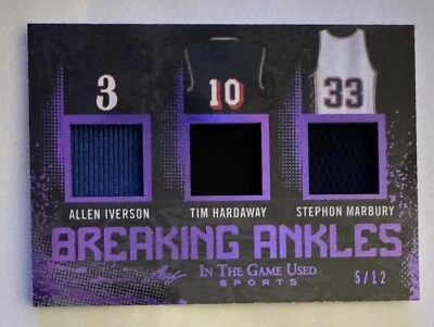 2020 Leaf ITG Used Sports Breaking Ankles Purple /12 Allen Iverson Tim Hardaway - Image 1 of 2