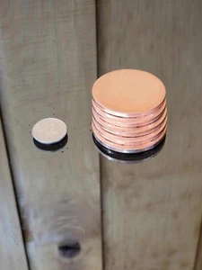 Disco de cobre en blanco círculo 2" diámetro 1/8"" grosor 5 piezas discos discos discos - Imagen 1 de 5