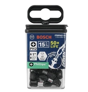 BOSCH ITDPH2115 15-Pack 1 In. Driven Phillips #2, Screwdriving Insert Bits - Picture 1 of 8