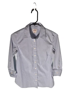J Crew Kurzwaren Top Damen klein blau weiß Streifen Knopfleiste adrette Küste - Bild 1 von 8