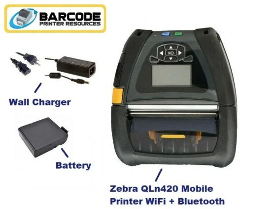 Zebra QLn420 Mobile Label Receipt Printer, WiFi, Bluetooth QN4-AUNA0E00-00 - Image 1 of 1