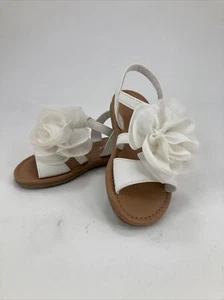 Cat & Jack Girls Children's White Floral JACKY Sandals Size 8 - Picture 1 of 7