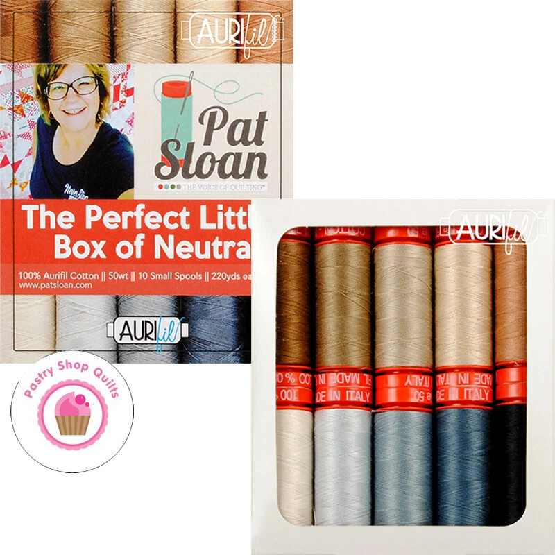 Moda AURIFIL THREAD 50wt PERFECT BOX OF NEUTRALS Sloan 10 SPOOLS 100% Cotton 220 - Image 1 of 1