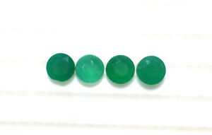 Sale Lot 4 Pcs 4.70 Cts Natural Green Onyx Round Cab. Loose Cut Gemstone PP02-7