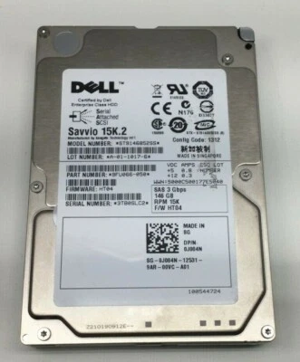 146GB DELL 0J084N J084N ST9146852SS SAVVIO 15K.2 SAS 3Gb/s HARD DRIVE - Image 1 of 4