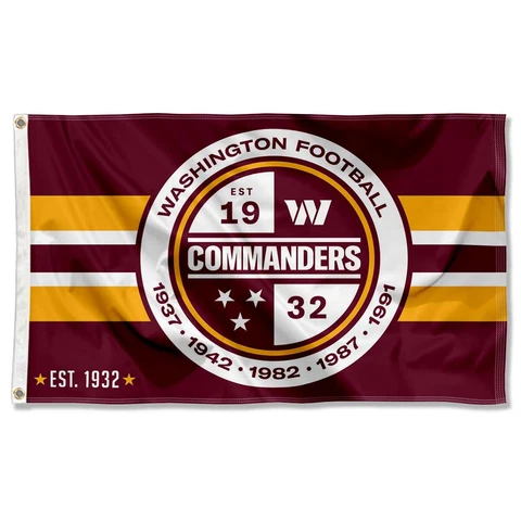 Washington Commanders Patch Button Circle Logo Banner Flag Cover