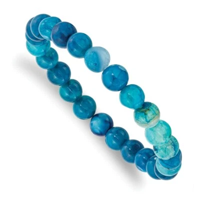 Blue Fire Agate Beaded Stretch Bracelet - Image 1 of 3