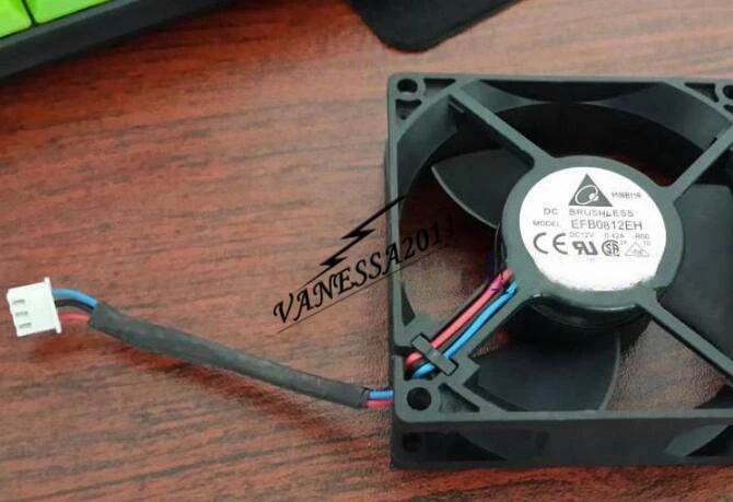 Delta 8025 8CM 80MM DC 12V 0.42A 3-pin Case Cooling fan EFB0812EH -F00 - Image 1 of 1