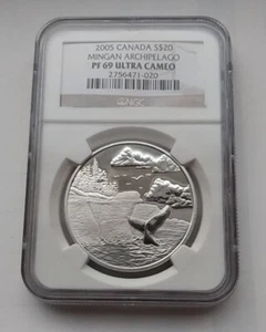 2005 NGC PF 69 ULTRA CAMEO Canada $20 Dollars 99.99% Silver Mingan Archipelago - Picture 1 of 4