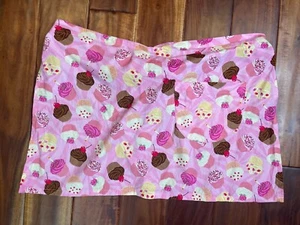 Pink Cupcake Print Apron w/ Pocket Unbranded 20" x 17" - Picture 1 of 4