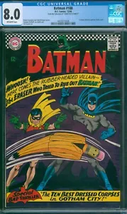 Batman #188 🌟 CGC 8.0 🌟 vs. the Eraser! Silver Age Infantino DC Comic 1966 - Picture 1 of 2