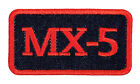 MX-5 Embroidered Patch Blue Denim/Red Iron-On Sew-On Jacket Hat Bag Backpack MD
