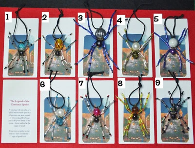 Beaded Christmas Spider with Folk Tale Story Card - Christmas / Xmas Tree Gifts