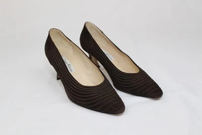 (OBO) Zapatos de salón Cristina Rossi de colección con tacón de gatito pellizcado marrón talla 8M/hechos en Italia Foto 1 de 4