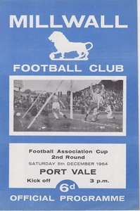 MILLWALL v PORT VALE ~ FA CUP 2ND ROUND REPLAY ~ 5 DEZEMBER 1964 - Bild 1 von 1
