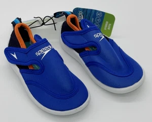 NWT Speedo Boys Kids Small 5/6 Hybrid Water Shoes Blue White - Picture 1 of 6