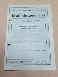 KFZ Brief Kraftfahrzeugbrief DDR IFA LKW Pritsche / Plane Robur LO 1801 AKF 1971 - Bild 1 von 1