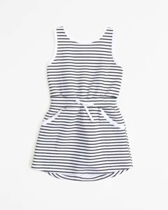 YPB by Abercrombie Kids Neoknit Mini Dress White Stripe 9/10 Trendy Girls Crew - Picture 1 of 8
