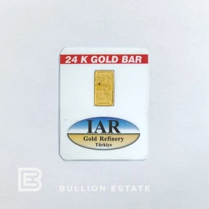 *** VINTAGE *** 1 Gram Gold Bar IAR Istanbul Gold Refinery (assay certificate) - Picture 1 of 2