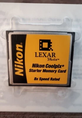 NEW Nikon Coolpix Lexar Starter Memory Card 16MB 8X Speed Compact Flash Sealed - Image 1 of 3