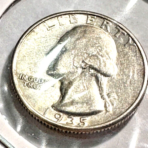 1935-P Washington Quarter ~ AU High Grade Beauty ~  Nice ~ 1 Coin ~ C45 Cover