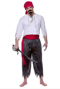 NEW Pirate Shipmate Swashbuckler Caribbean Men's Halloween Fancy Dress Costume - Picture 1 of 1