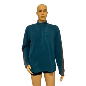 NordicTrack Mens 1/4 Zip Collar Pullover Pocket New Viridiama Teal/ Grey Sz M - Picture 1 of 10