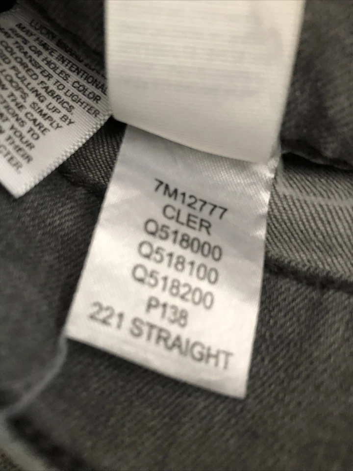 Lucky Brand Jeans 221 Original Straight Men’s 34 X 32 Gray - Image 1 of 1