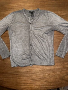New York & Company Women's Cardigan Sweater - Gray - Medium - 100% Acrylic - Picture 1 of 10
