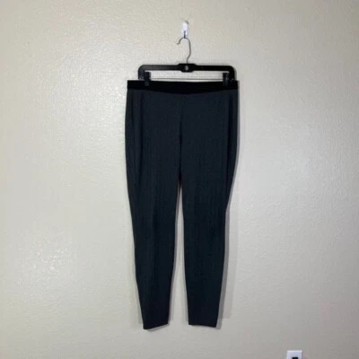 Eileen Fisher Pants Womens Small Herringbone Gray Black Polyester Pull On - Image 1 of 4