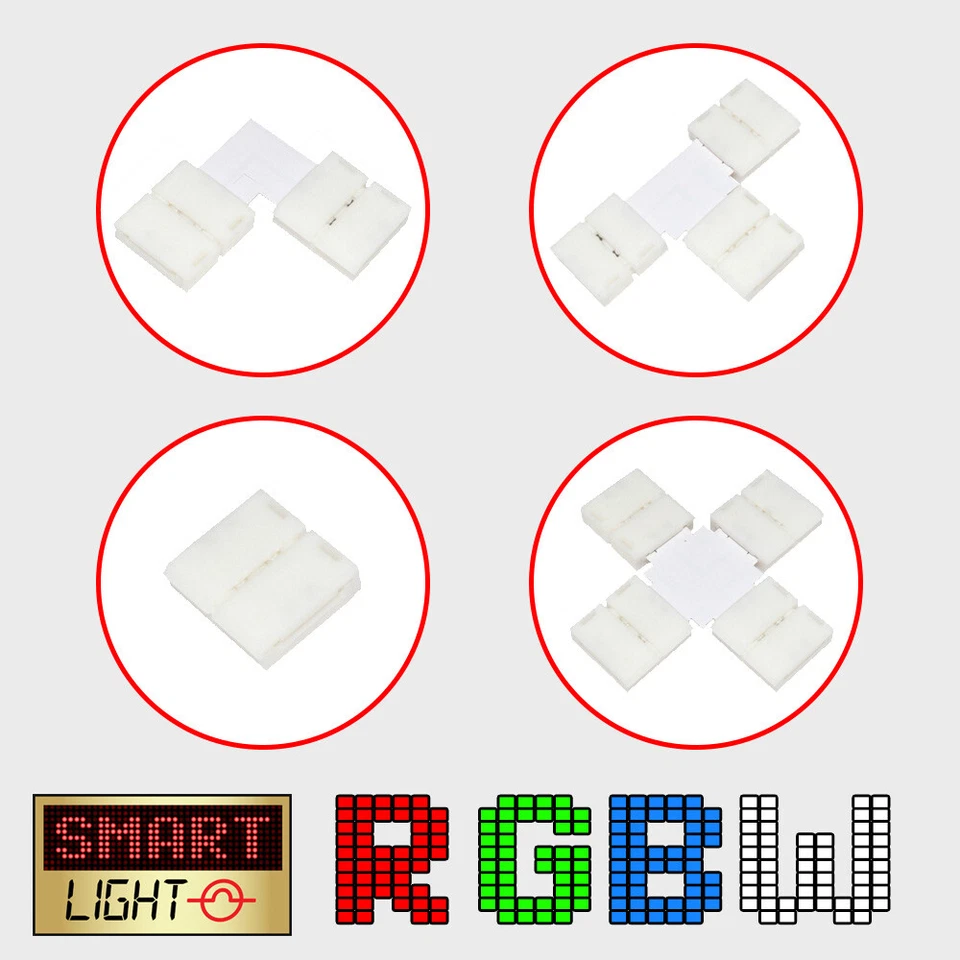 SmartLight 5-Pin RGBW RGBWW LED Strip Straight/L/T Solderless Connectors SMD5050 - Image 1 of 1