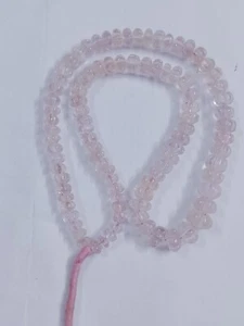 Pink Morganite Rondelle Carving Melon 1 Strand 175 Cts 6-11 MM. Natural Gemstone - Picture 1 of 12