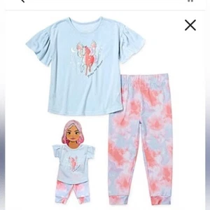 NWT St. Eve Dollie And Me Follow Your Dreams Unicorn Top & Pants Pajamas sz 4 - Picture 1 of 1