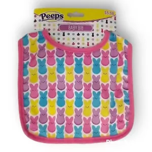 Pink Peeps Bunnies Easter Baby Bib NEW Dan Dee - Picture 1 of 3