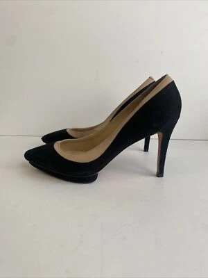 Loeffler Randall US 9 Suede Platform Heel Duo Tone Black And Beige - Image 1 of 4