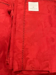 Sferra Akanthusblatt Granat Tischdecke gewebt Jacquard 70 x 108 und 4 Servietten 22 - Bild 1 von 6