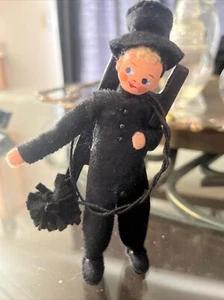 Vintage German BAPS Felt Chimney Sweep With Blonde Hair - Picture 1 of 10